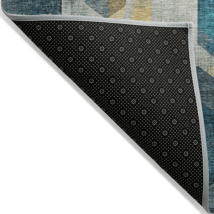 Galor Teal Washable Indoor-Outdoor Rug