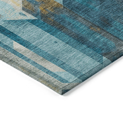 Galor Teal Washable Indoor-Outdoor Rug