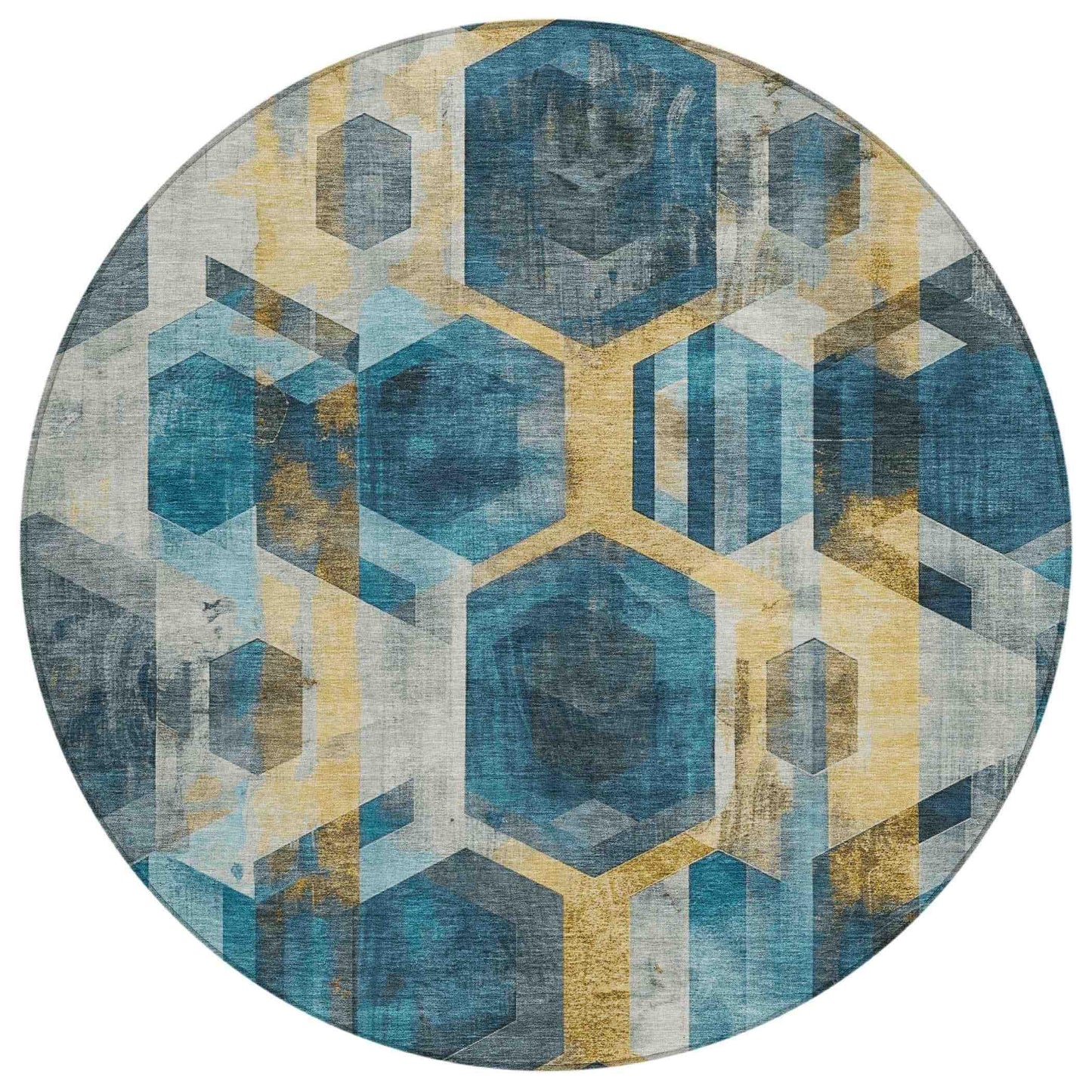 Galor Teal Washable Indoor-Outdoor Rug