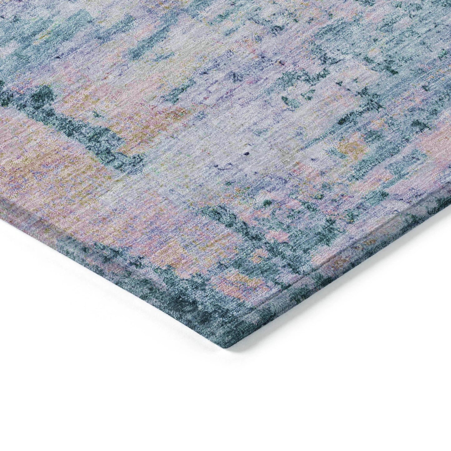 Galora Blue Washable Indoor-Outdoor Rug