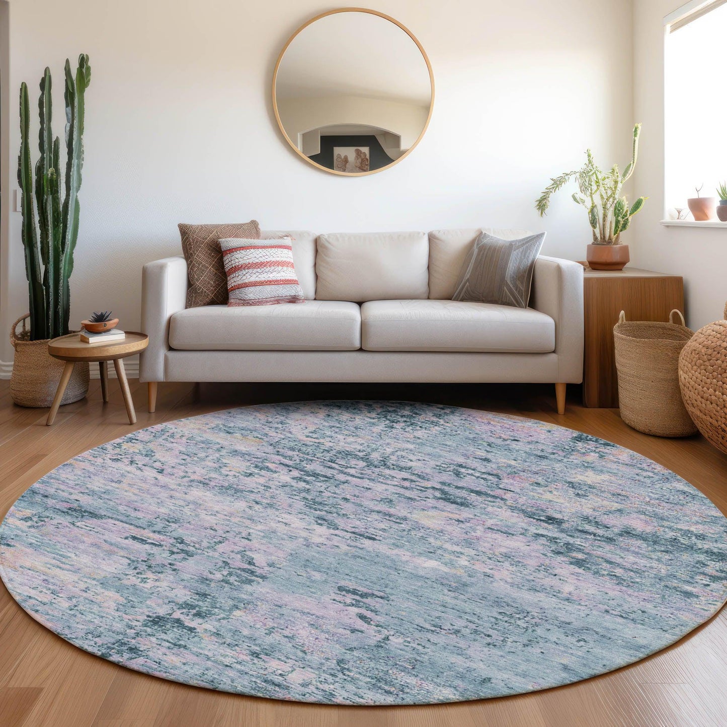 Galora Blue Washable Indoor-Outdoor Rug