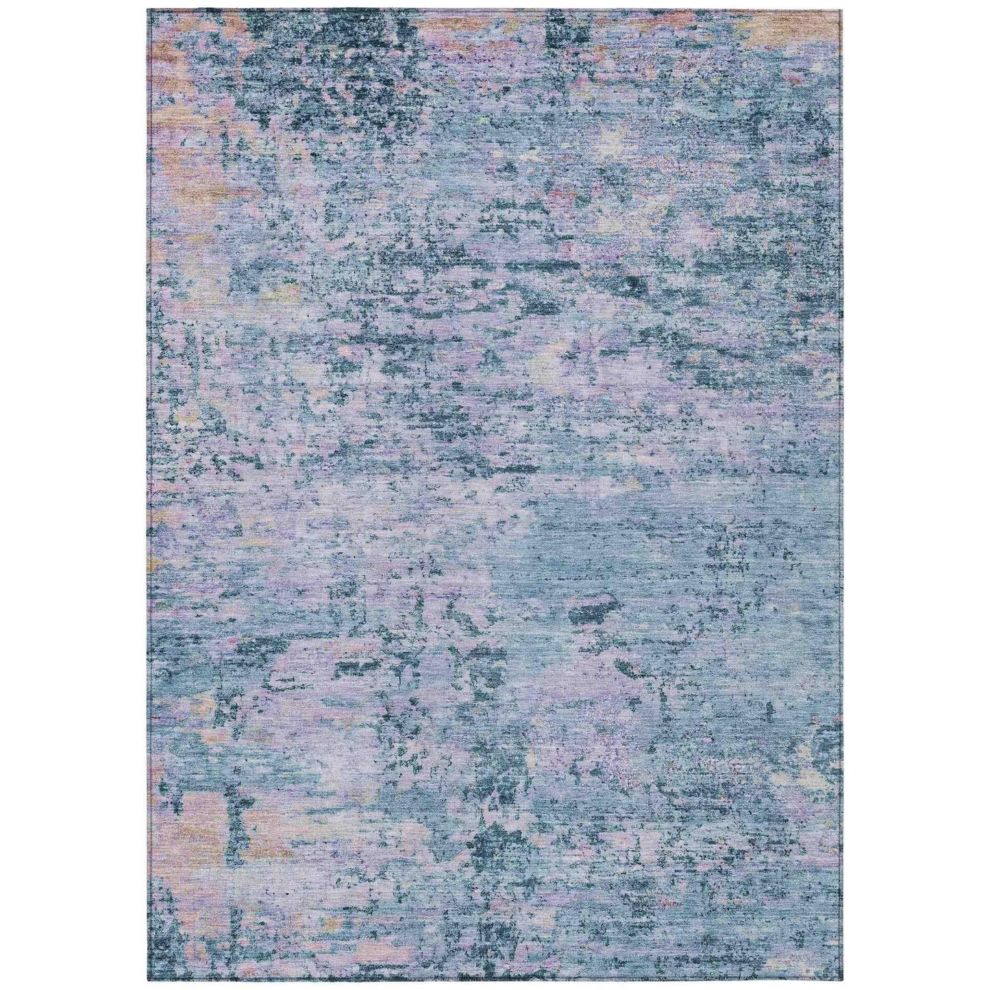 Galora Blue Washable Indoor-Outdoor Rug