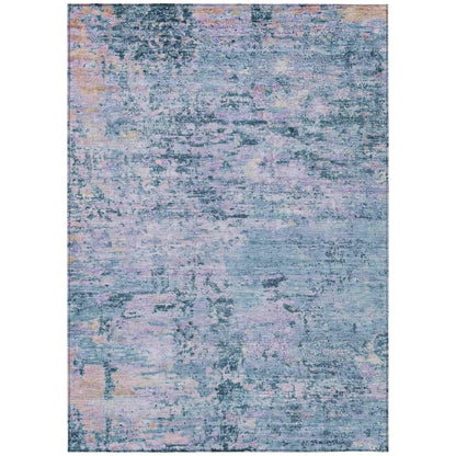 Galora Blue Washable Indoor-Outdoor Rug