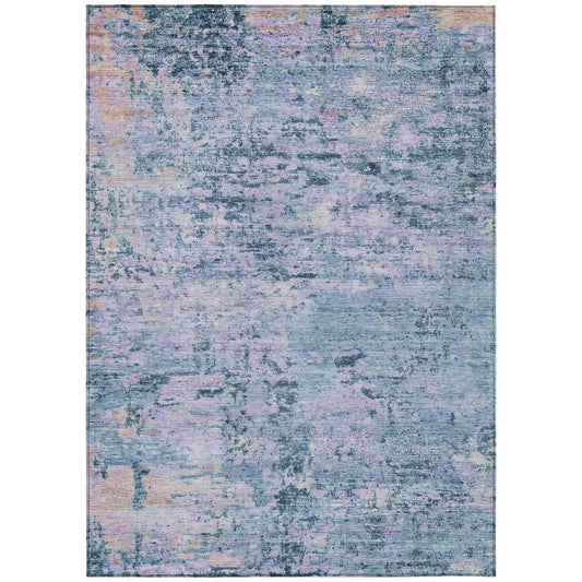 Galora Blue Washable Indoor-Outdoor Rug