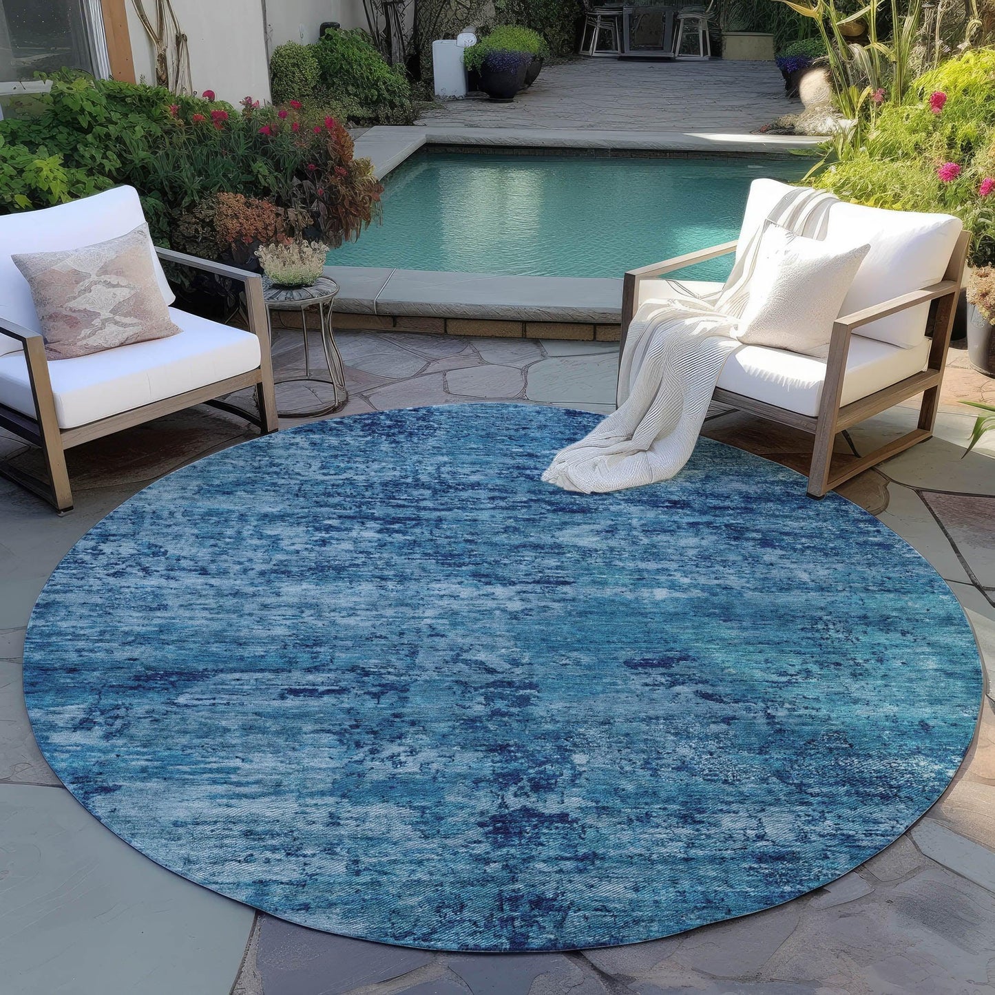 Galora Denim Washable Indoor-Outdoor Rug
