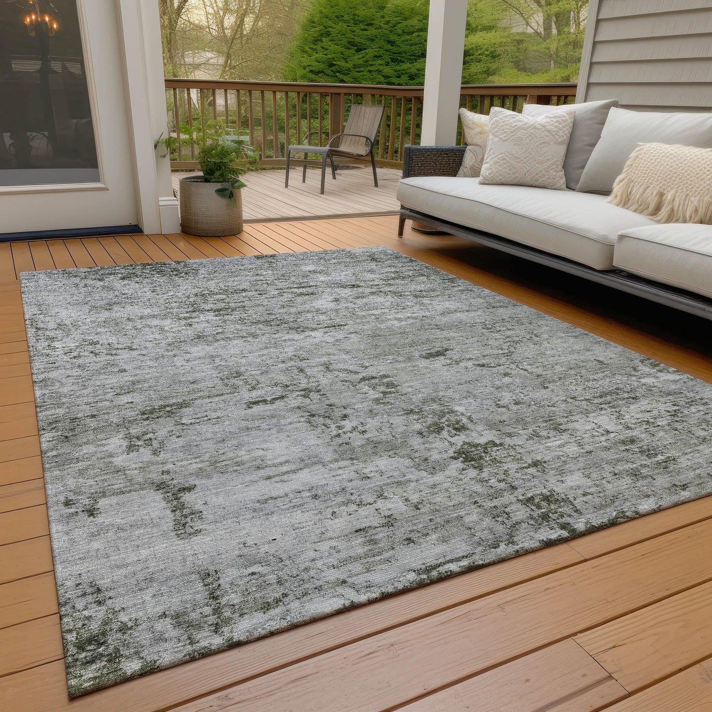 Galora Gray Washable Indoor-Outdoor Rug