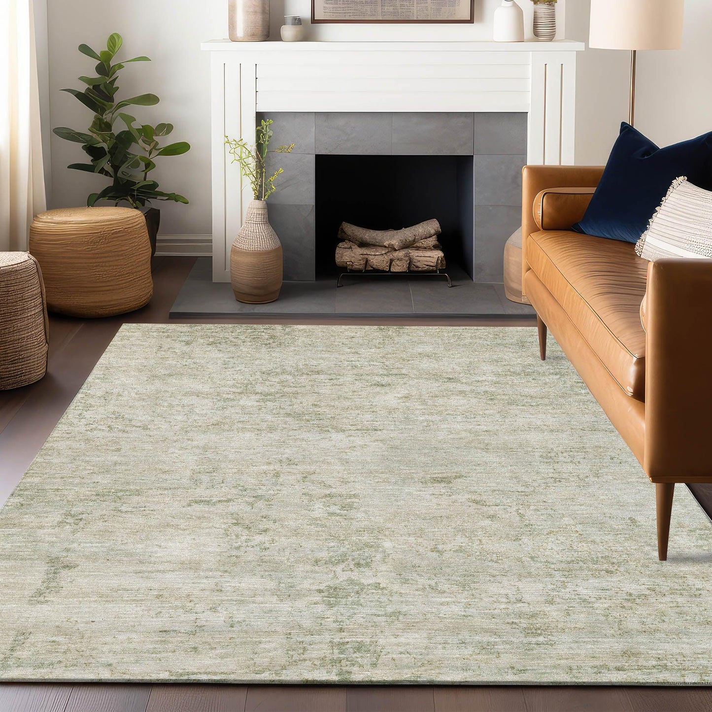 Galora Ivory Washable Indoor-Outdoor Rug