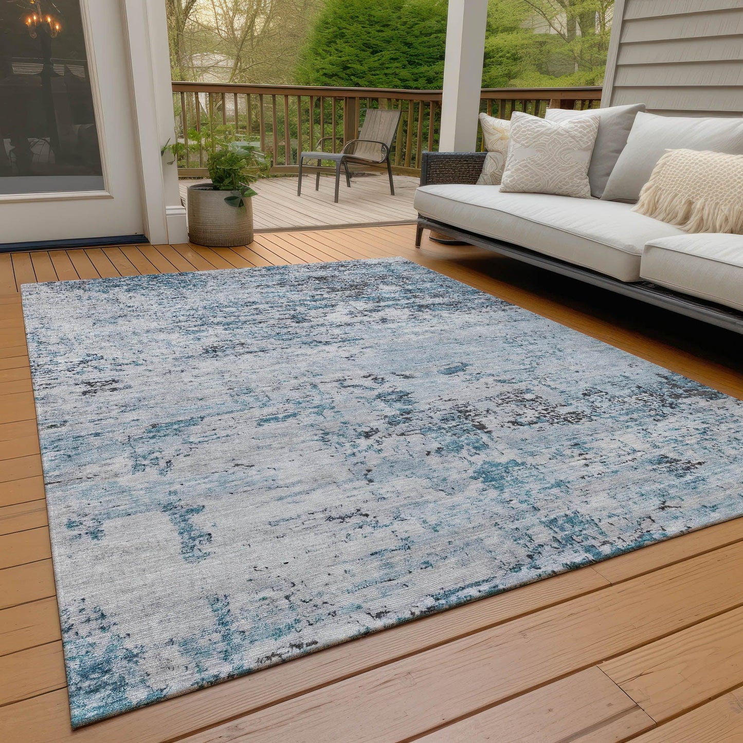 Galora Sky Washable Indoor-Outdoor Rug