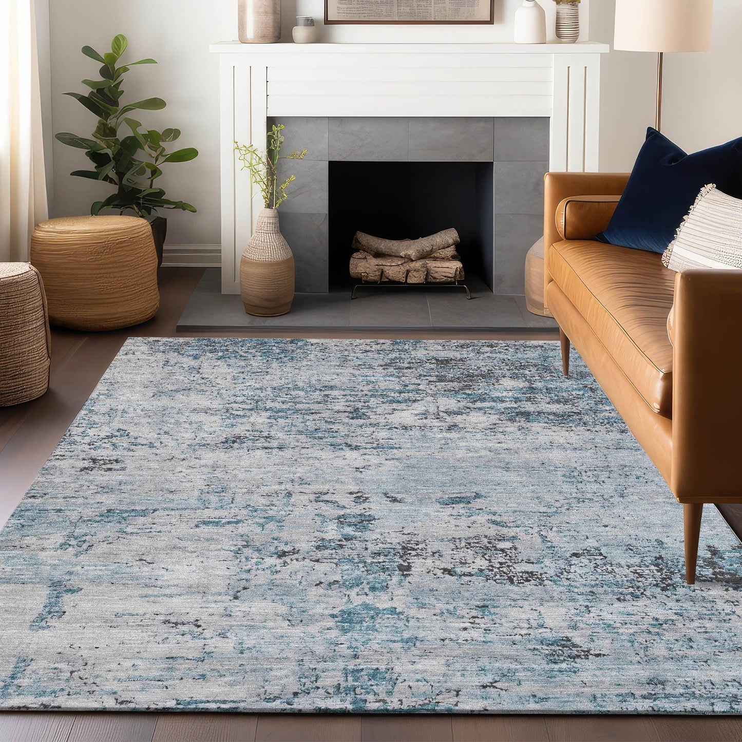 Galora Sky Washable Indoor-Outdoor Rug