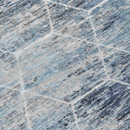 Galyn Blue Washable Indoor-Outdoor Rug