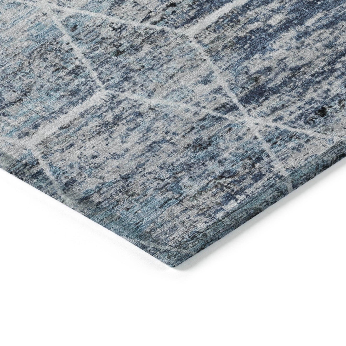 Galyn Blue Washable Indoor-Outdoor Rug