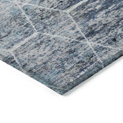 Galyn Blue Washable Indoor-Outdoor Rug