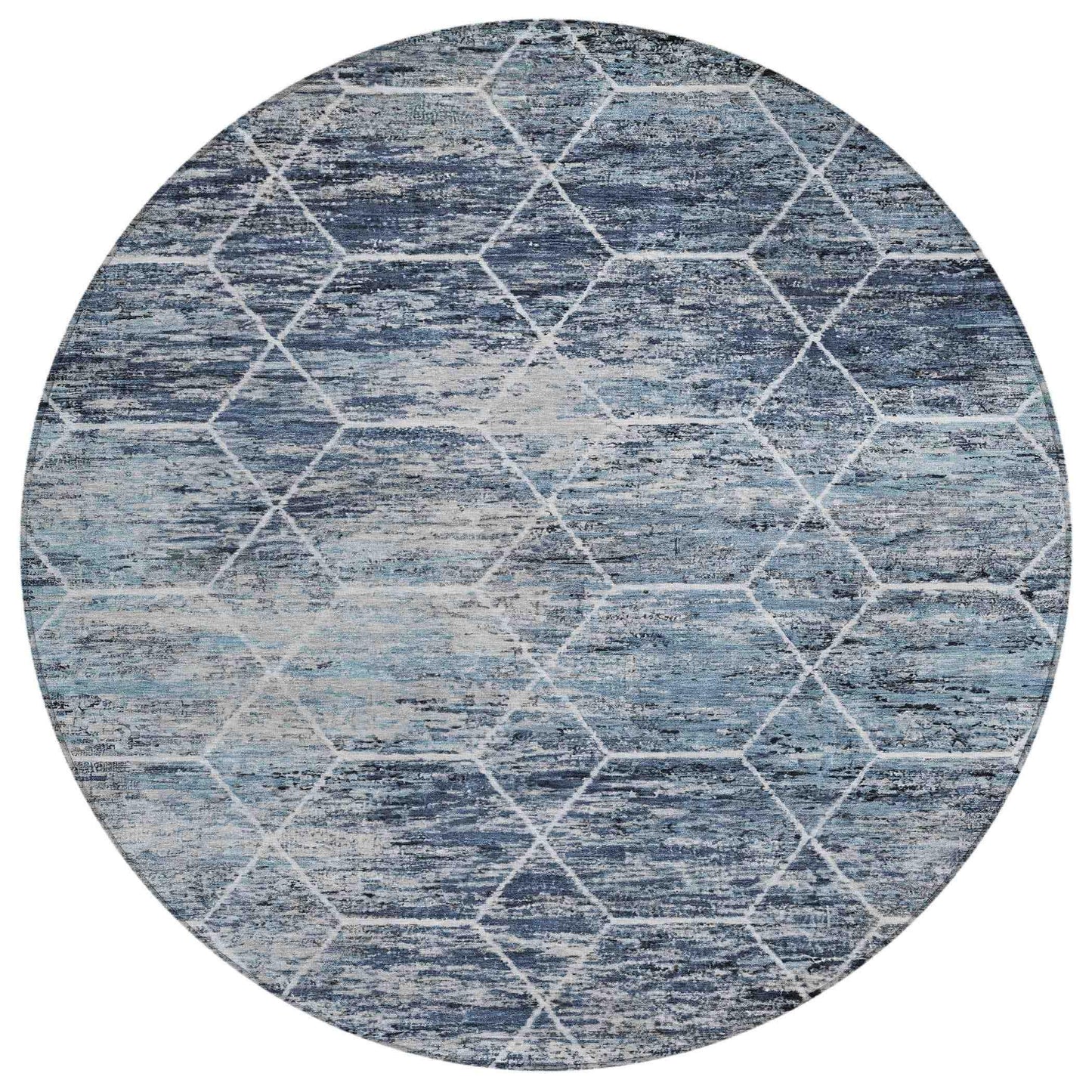 Galyn Blue Washable Indoor-Outdoor Rug