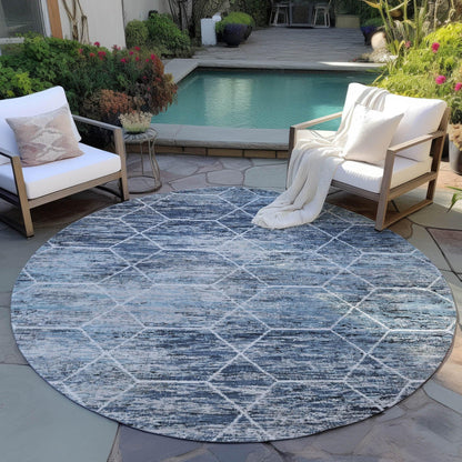 Galyn Blue Washable Indoor-Outdoor Rug