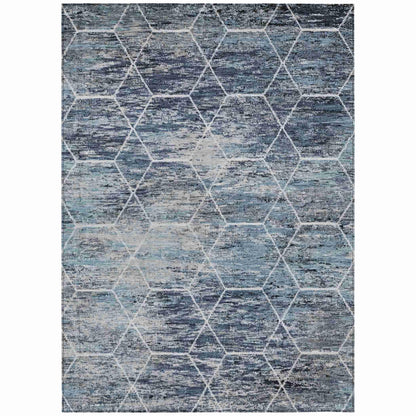 Galyn Blue Washable Indoor-Outdoor Rug