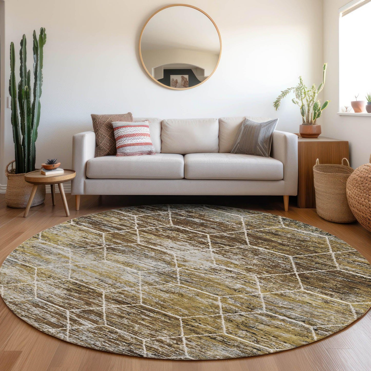 Galyn Brown Washable Indoor-Outdoor Rug
