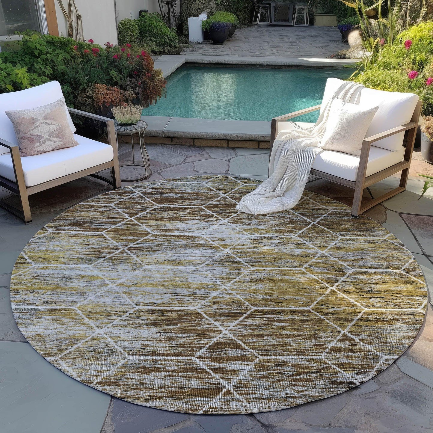Galyn Brown Washable Indoor-Outdoor Rug
