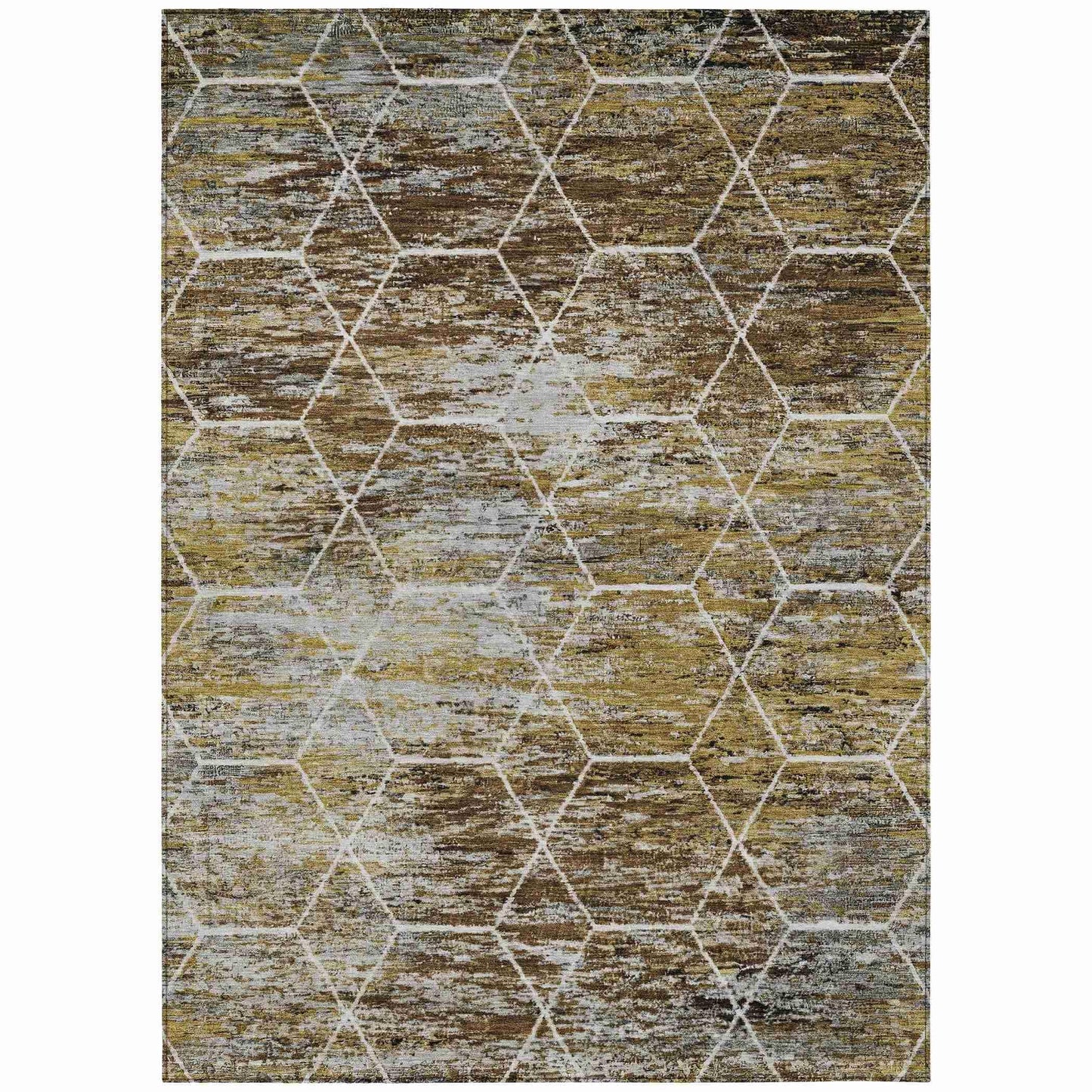 Galyn Brown Washable Indoor-Outdoor Rug