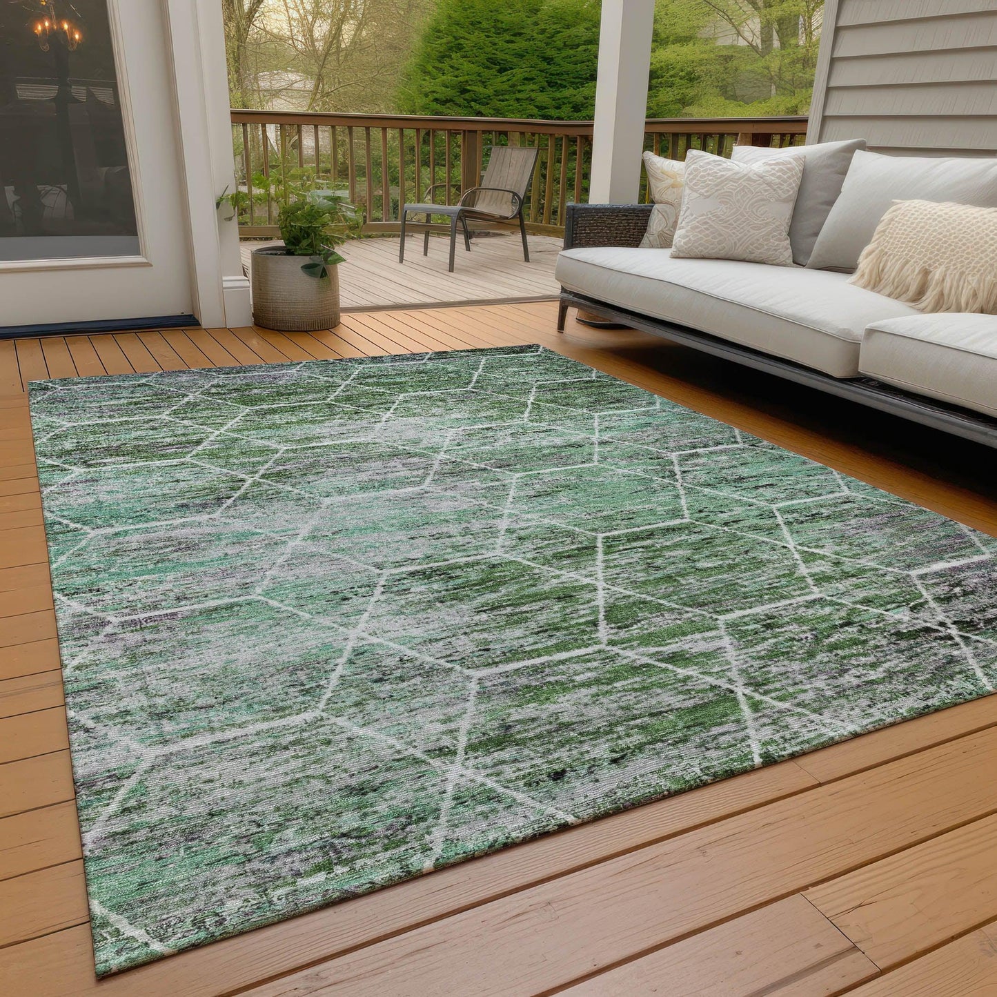 Galyn Green Washable Indoor-Outdoor Rug