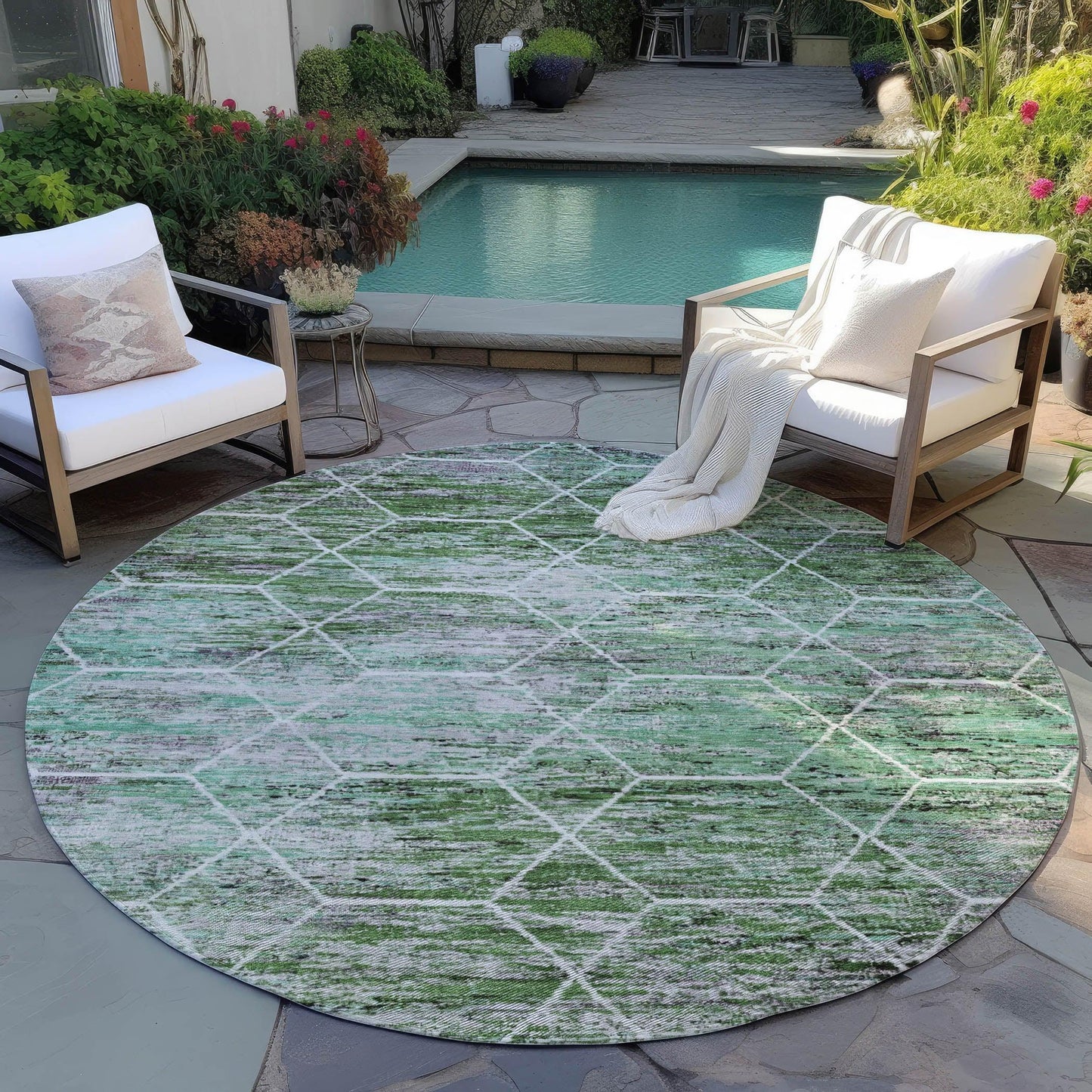 Galyn Green Washable Indoor-Outdoor Rug