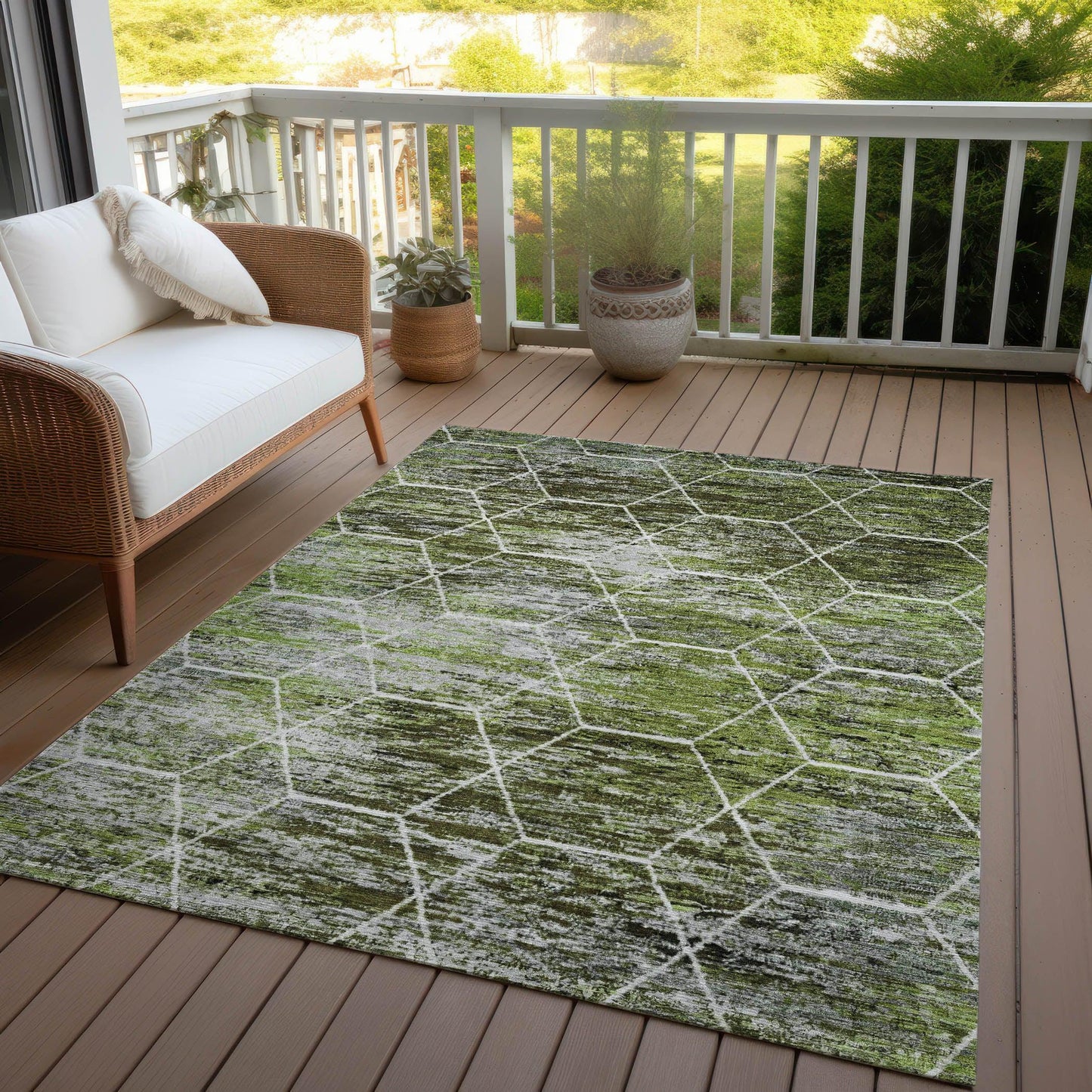 Galyn Olive Washable Indoor-Outdoor Rug