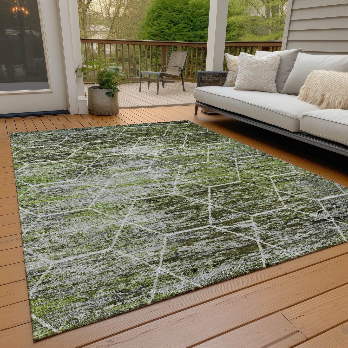 Galyn Olive Washable Indoor-Outdoor Rug