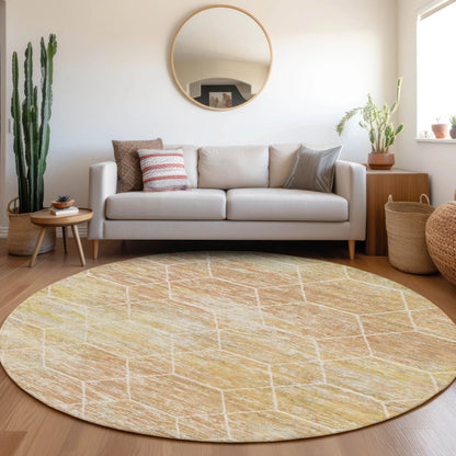 Galyn Orange Washable Indoor-Outdoor Rug