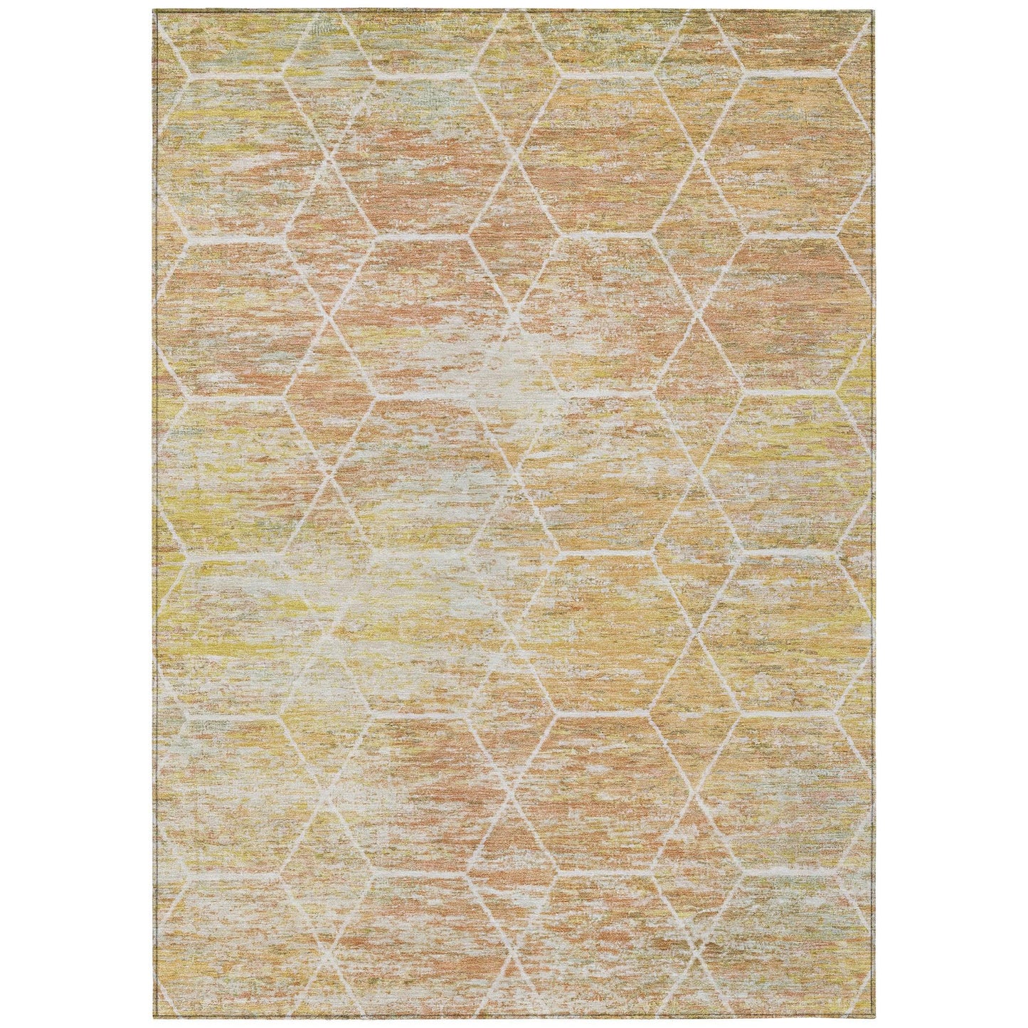Galyn Orange Washable Indoor-Outdoor Rug