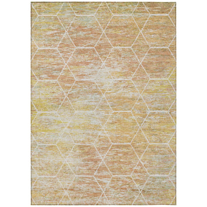 Galyn Orange Washable Indoor-Outdoor Rug