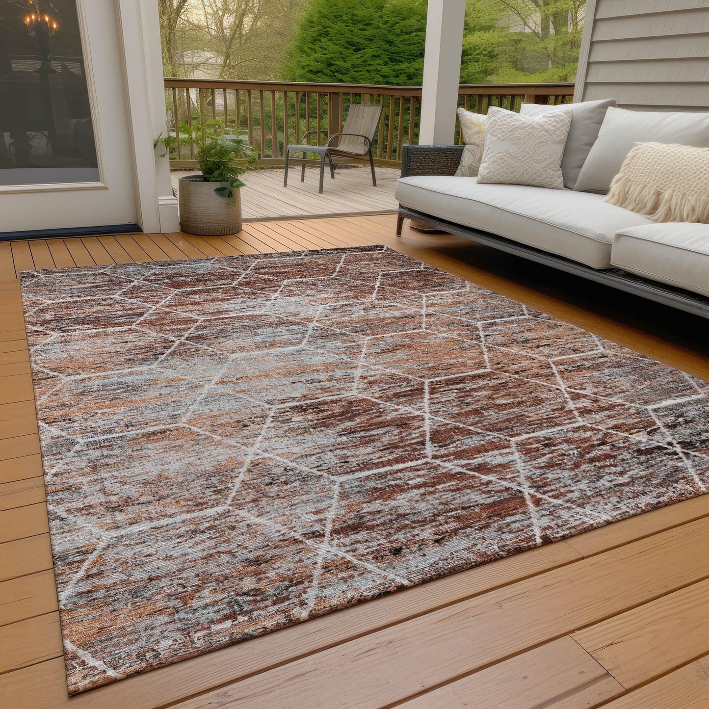 Galyn Paprika Washable Indoor-Outdoor Rug