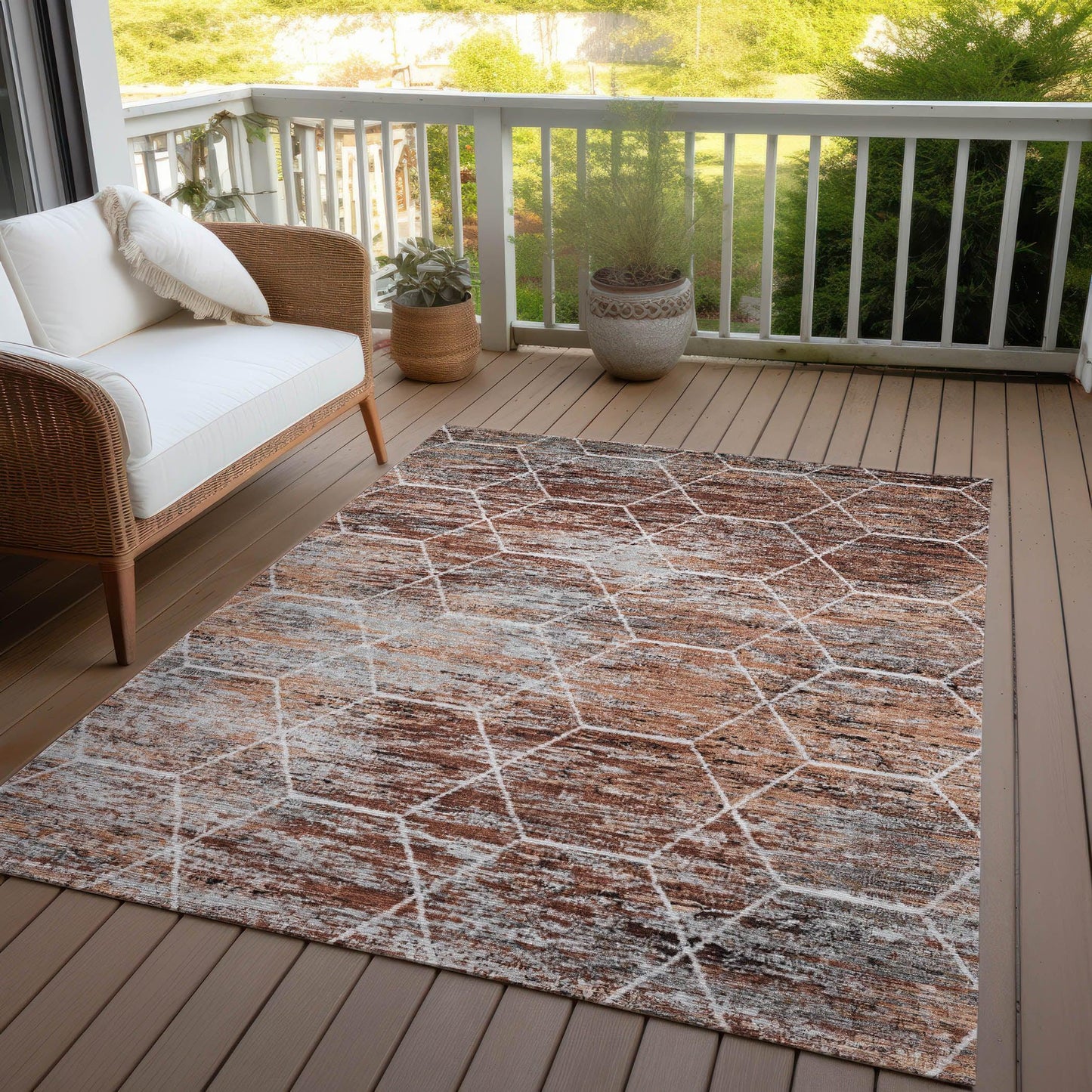 Galyn Paprika Washable Indoor-Outdoor Rug
