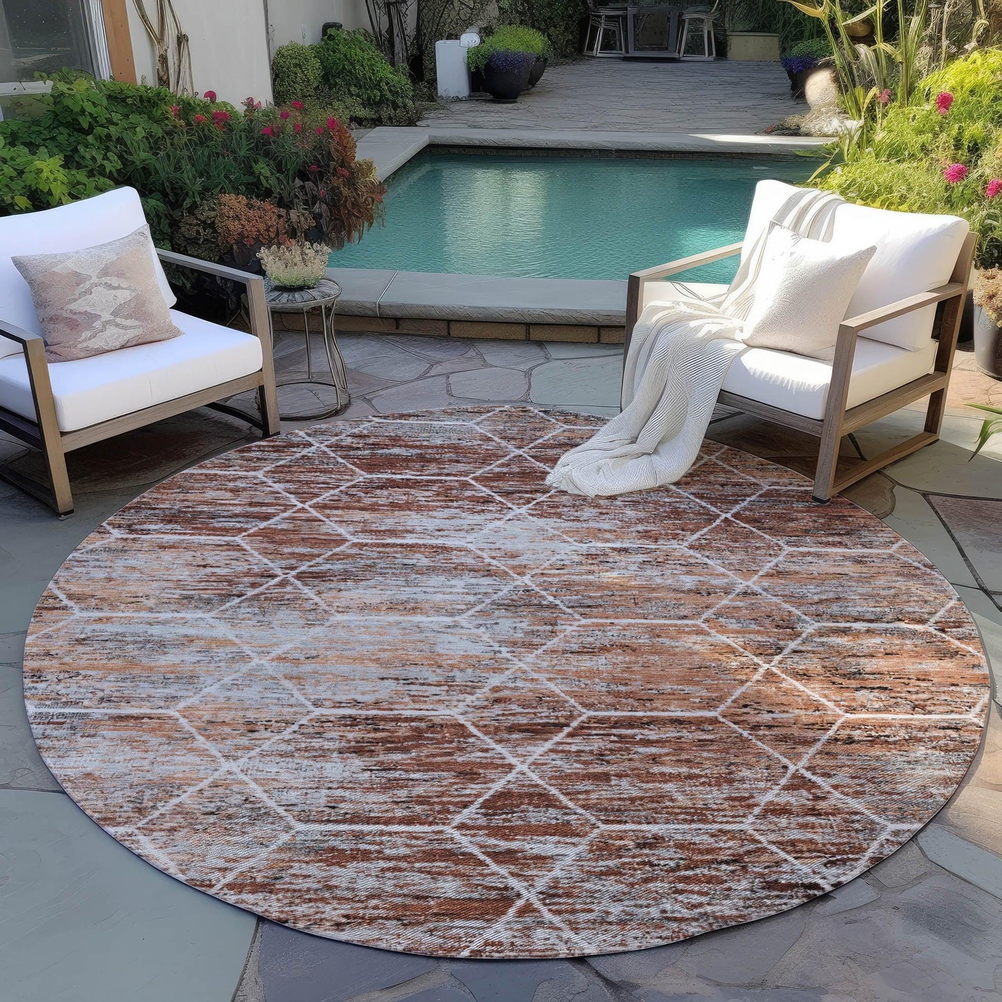 Galyn Paprika Washable Indoor-Outdoor Rug