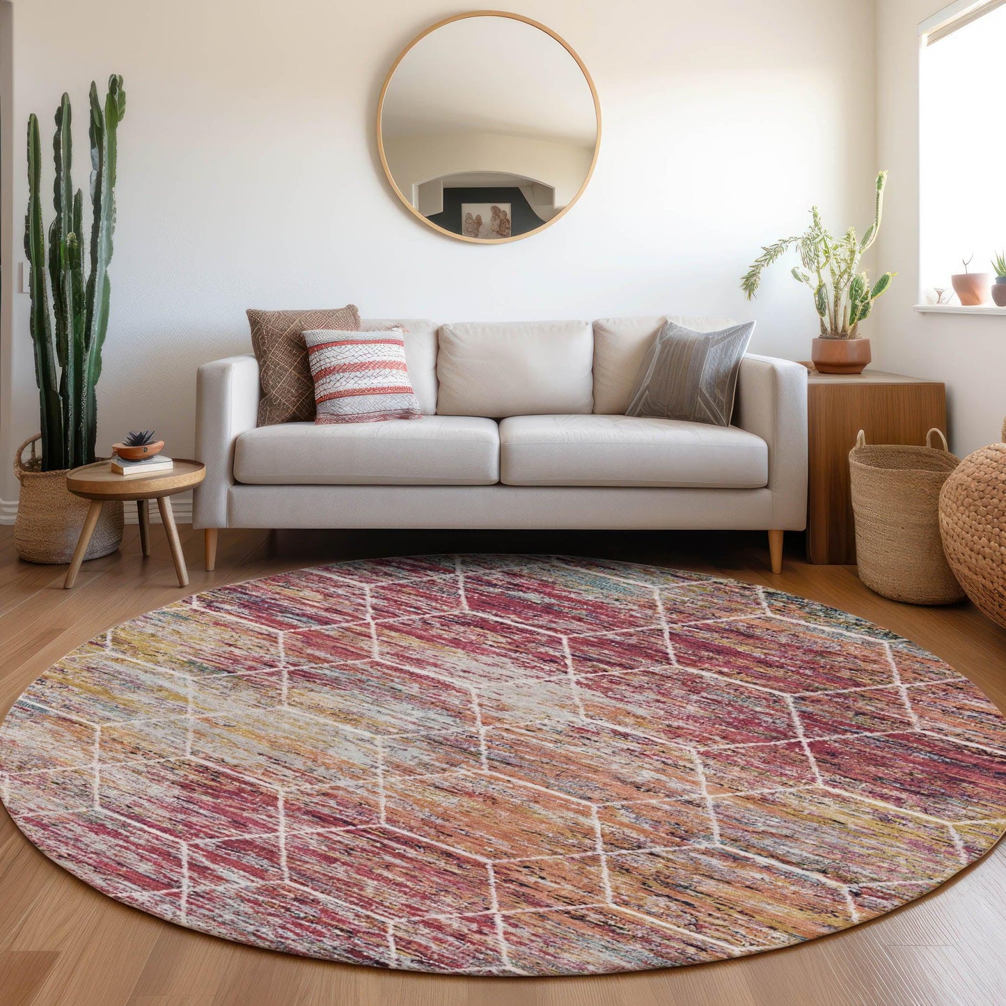 Galyn Pink Washable Indoor-Outdoor Rug