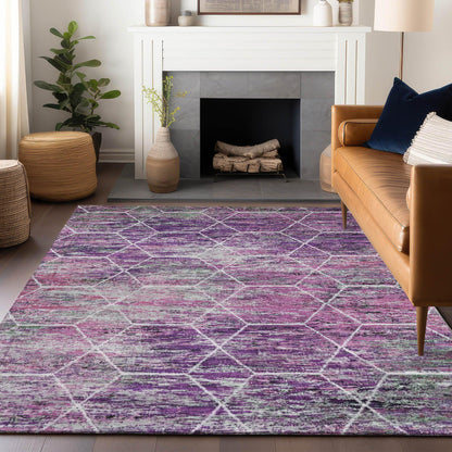Galyn Purple Washable Indoor-Outdoor Rug