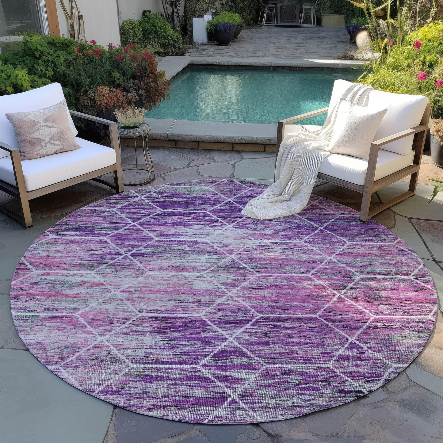 Galyn Purple Washable Indoor-Outdoor Rug