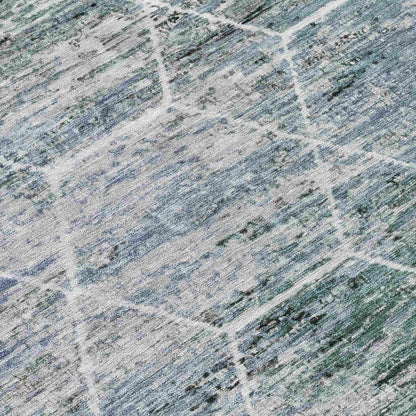 Galyn Teal Washable Indoor-Outdoor Rug