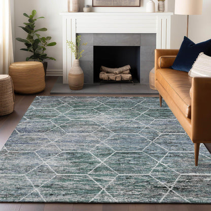 Galyn Teal Washable Indoor-Outdoor Rug