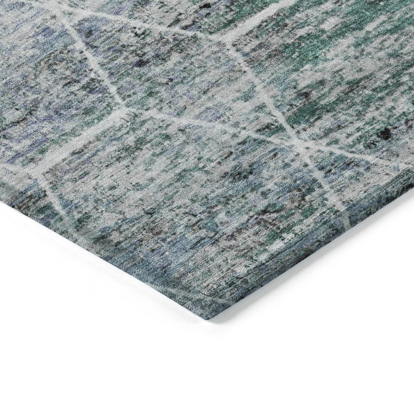 Galyn Teal Washable Indoor-Outdoor Rug