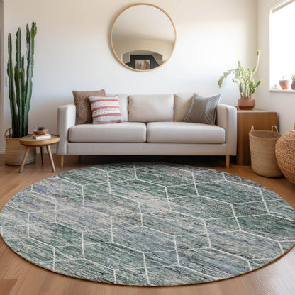 Galyn Teal Washable Indoor-Outdoor Rug