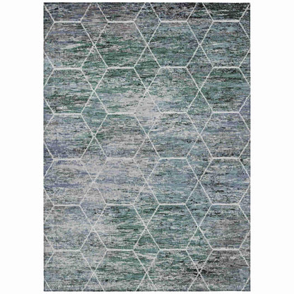 Galyn Teal Washable Indoor-Outdoor Rug