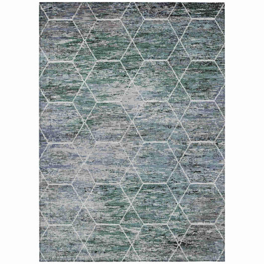 Galyn Teal Washable Indoor-Outdoor Rug