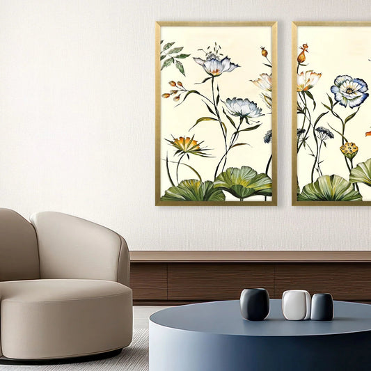 Garden of Eden Wood Blue Framed Wall Art