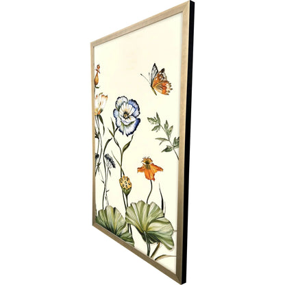 Garden of Eden Wood Blue Framed Wall Art