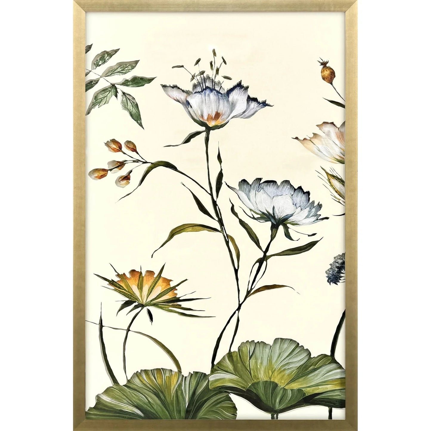 Garden of Eden Wood Blue Framed Wall Art