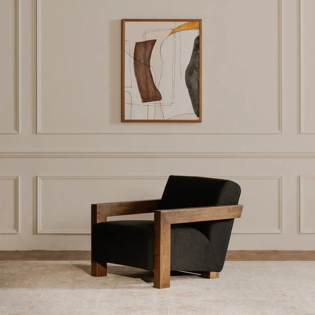 Garnet Wool Blend Cozy Comfort Lounge Chair-Lounge Chairs-Moe's Home-LOOMLAN