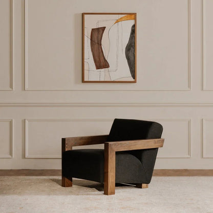 Garnet Wool Blend Cozy Comfort Lounge Chair-Lounge Chairs-Moe's Home-LOOMLAN