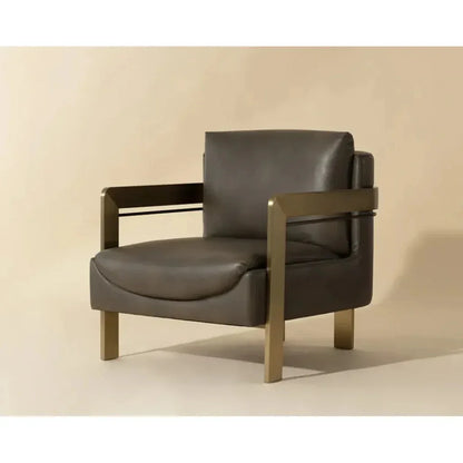 Garo Leather Lounge Chair-Lounge Chairs-SUNPAN-LOOMLAN