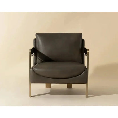 Garo Leather Lounge Chair-Lounge Chairs-SUNPAN-LOOMLAN