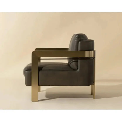 Garo Leather Lounge Chair-Lounge Chairs-SUNPAN-LOOMLAN