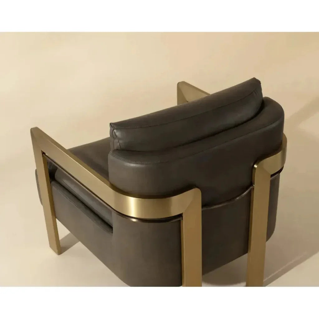 Garo Leather Lounge Chair-Lounge Chairs-SUNPAN-LOOMLAN